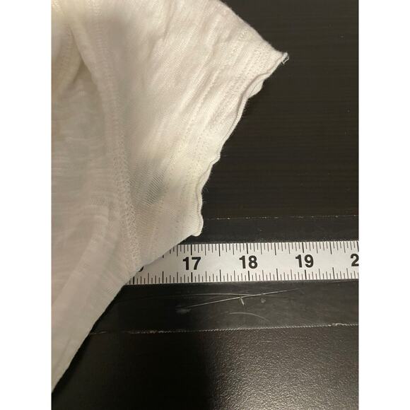 Generra Womens Top XS Cream Short Sleeve Belted Fringe Hem Relaxed Lagenlook - Picture 6 of 8